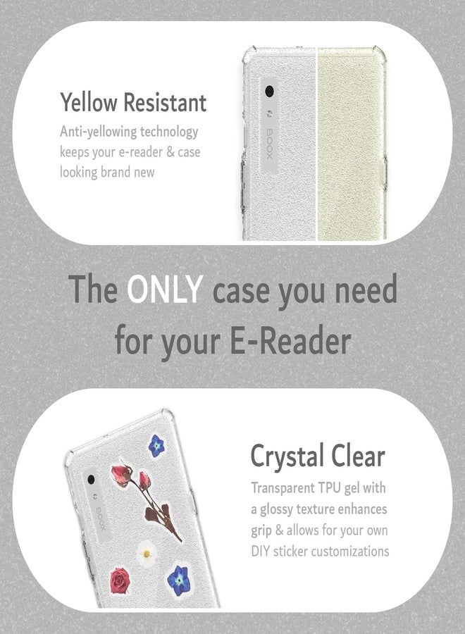 TUDIA SKN Clear Designed for Onyx Boox Palma 2 Case Back Cover, [DO NOT FIT Palma 2 PRO] Shockproof Slim Anti-Yellowing Silicone Gel Transparent Back Lightweight Grip TPU Bumper (Clear Glitter) - Image 5